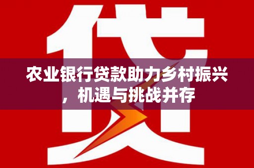 扬中农业银行贷款助力乡村振兴，机遇与挑战并存